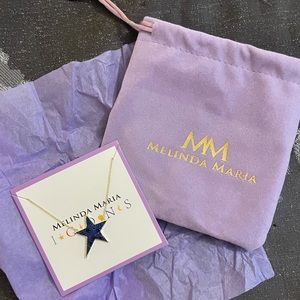 Melinda Maria Star Necklace in Blue and Gold